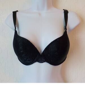 I LUMIE Black Lace Bra 34 D Padded Wired New without Tag